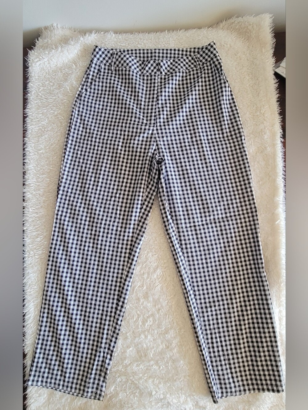 Straight Leg Women's Tailored Gingham Trouser Pants Y2K 90s